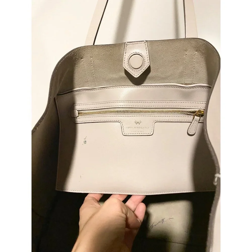 Anya Hindmarch Ebury Shopper II Eyes Leather Tote Steam Gray Circus Googly Eyes - Picture 15 of 16